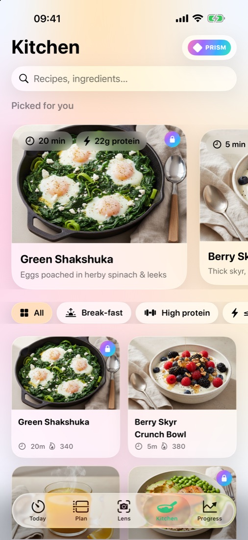 Kitchen: recipe suggestions for an open eating window
